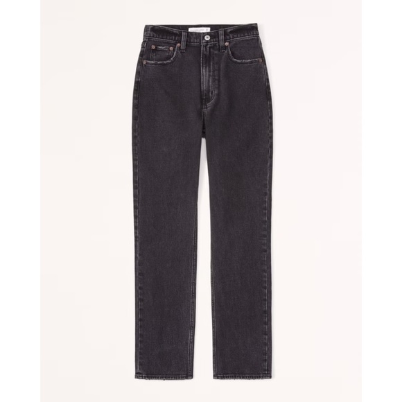 Abercrombie Curve Love Ultra High Rise Ankle Straight Jean Black Regular - Picture 9 of 9